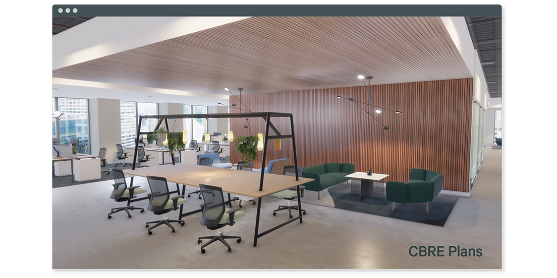 CBRE Plans open office rendering