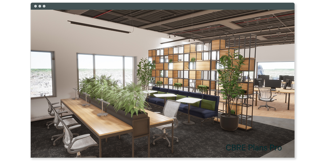 CBRE PlansPro open office rendering